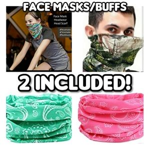 New 2-Pack of Face Masks/Buffs/Multi-Headbands